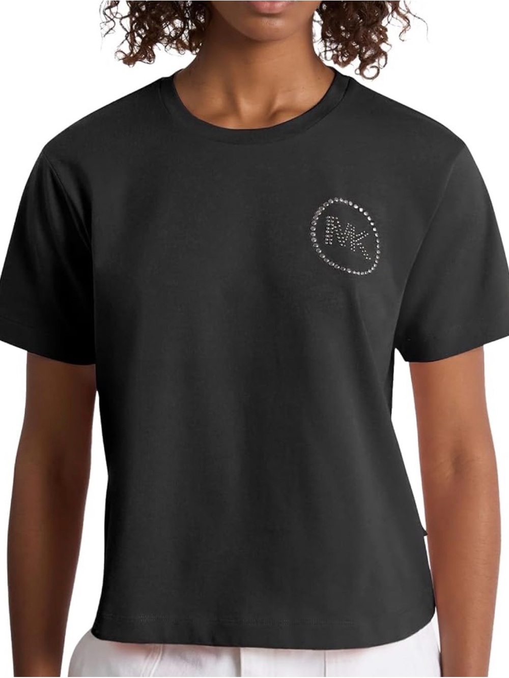 Michael Kors | MK Charm Cropped Tee | Black | XXL | NWT